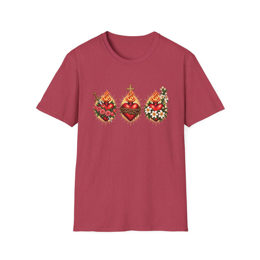 Three Sacred Hearts Catholic T-Shirt