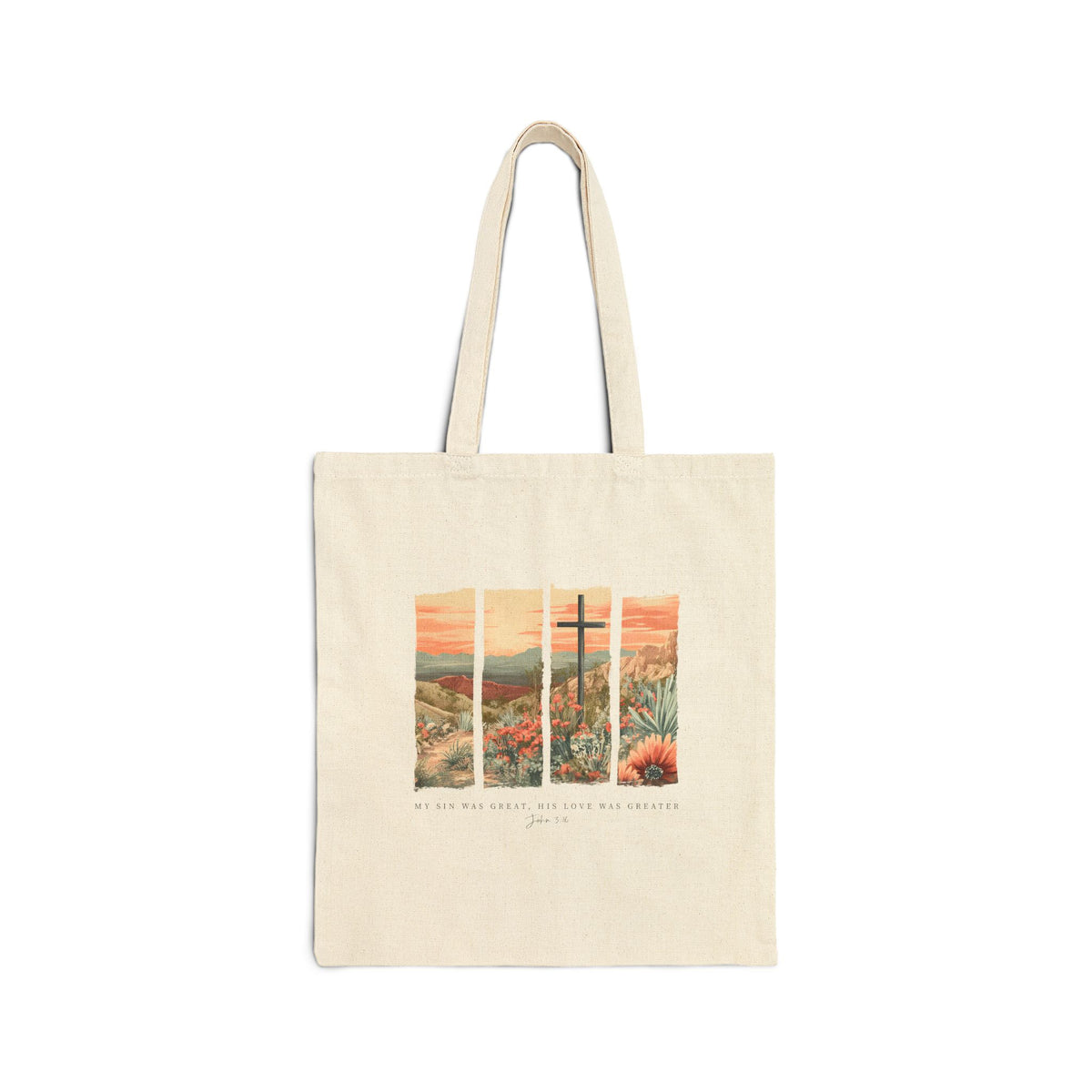 Greater Love Cross Tote Bag