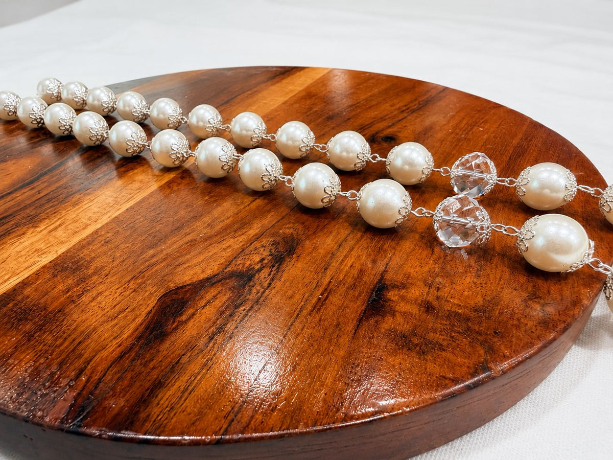 Elegant Pearl Rosary – Large Beads